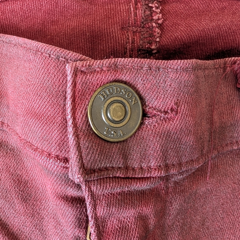 Hudson Nico Cabernet Red Coated Skinny Jeans Mid-Rise Y2K 2010s Size 6/28 - Picture 8 of 16